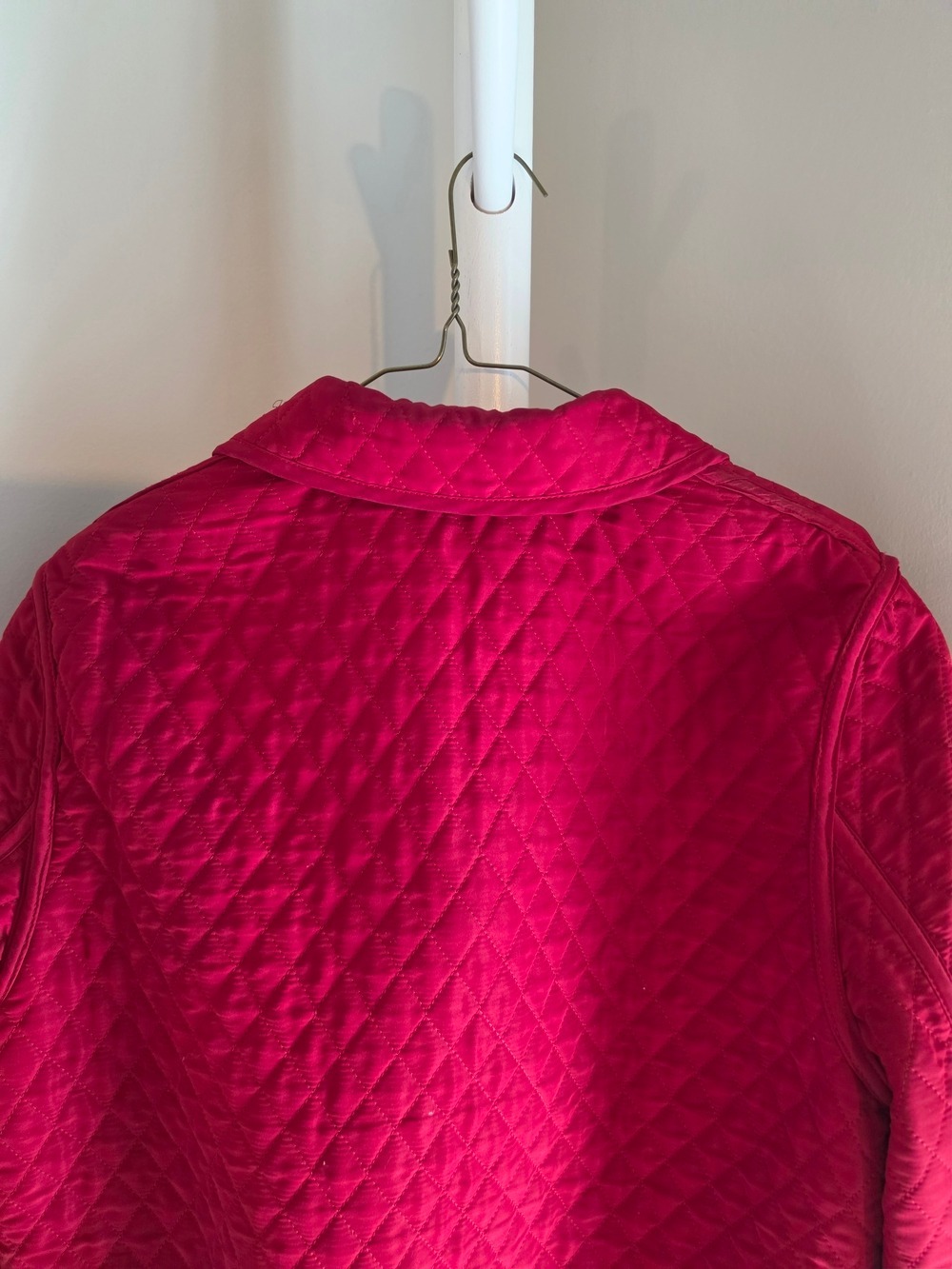 London Fog Quilted Red Button-Front Jacket S/M - Picture 7 of 8